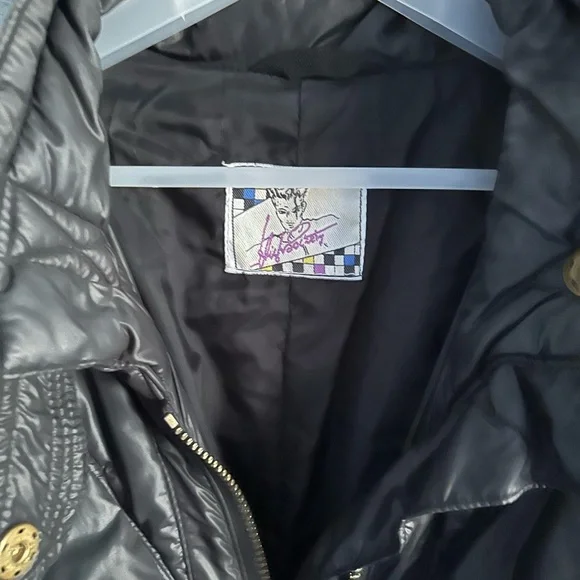 High Society Vintage 90s Glam Lace Ski Puffer Jacket Womens Italian Made - Picture 4 of 7